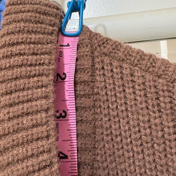 Chunky Over The Knee Rib Brown Cardigan Coat Pockets Belted Maxi Long Duster - Picture 11 of 13